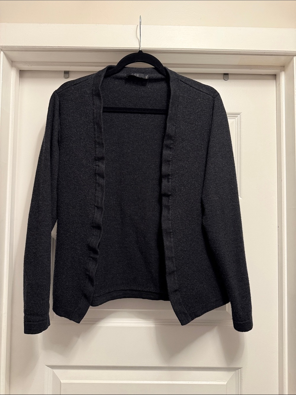 Cos Women's Open-Front Black Sweater Cardigan